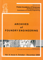 Archives Of Foundry Engineering