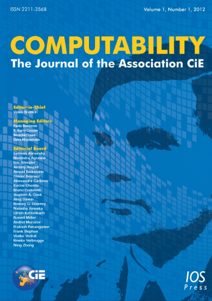 Computability-the Journal Of The Association Cie