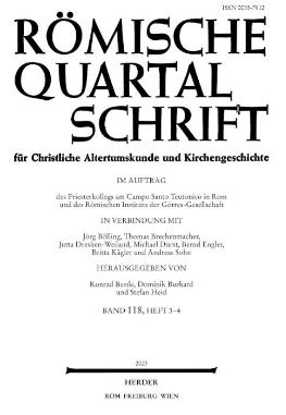 Romische Quartalschrift Fur Christliche Altertumskunde Und Kirchengeschichte